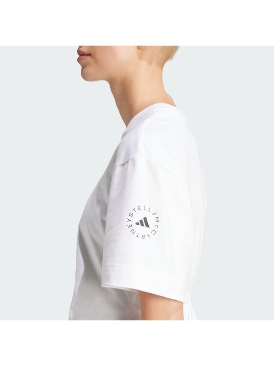 adidas by Stella McCartney adidas by Stella McCartney Koszulka techniczna Stella McCartney Sportswear Curved Hem Biały Regular Fit