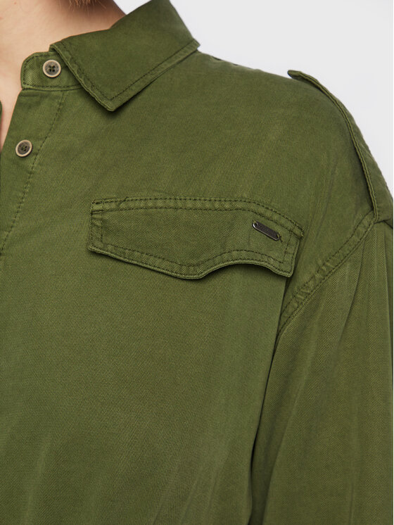 Pepe Jeans Pepe Jeans Φόρεμα πουκάμισο Lidia PL953139 Πράσινο Relaxed Fit