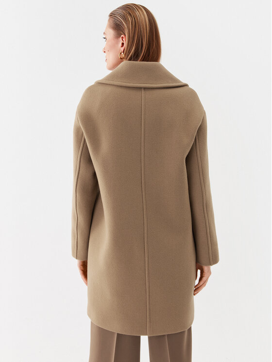 PINKO Pinko Płaszcz wełniany Effetto 101747 Y7DY Brązowy Regular Fit
