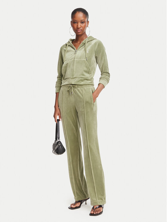 Juicy Couture Juicy Couture Спортивні штани Tina JCAPW045 Темно-зелений Regular Fit