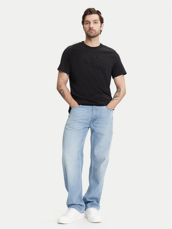 Calvin Klein Jeans Calvin Klein Jeans Tricou Deboss Mono Graphic LV04RC824G Negru Regular Fit