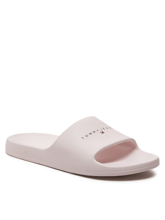 Tommy Jeans Tommy Jeans Pantoletten Tjw Printed Pu Pool Slide EN0EN02693 Écru