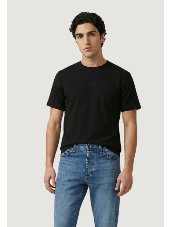 Antony Morato Antony Morato T-shirt RELAXED FIT WITH RUBBER INJECTION LOGO PRINT Nero Relaxed Fit