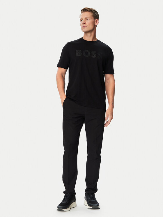 BOSS BOSS T-Shirt Structure Logo 50566883 Czarny Regular Fit