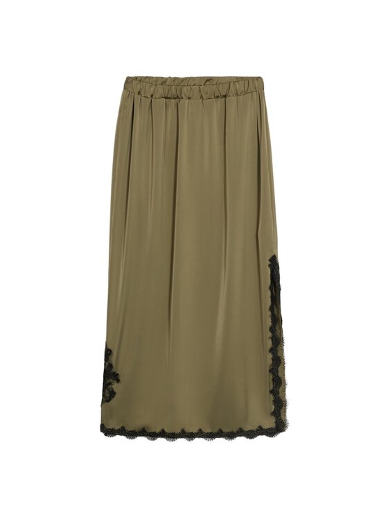 Oltre Oltre Spódnica midi 1008J000304N035 Zielony Regular Fit