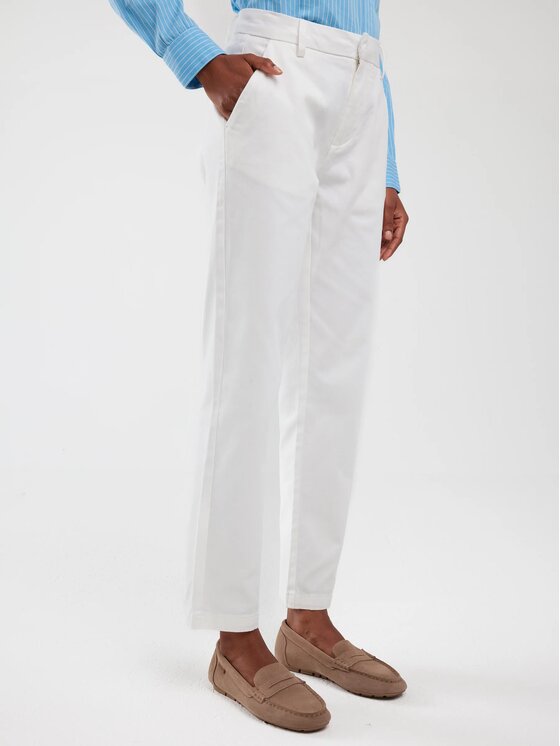 BIG STAR BIG STAR Chinosy DANASI_101_350 Biały Slim Fit