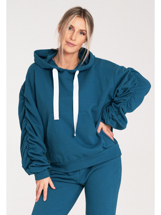 FIGL FIGL Mikina M1055 Modrá Loose Fit