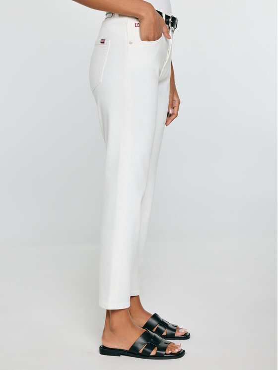BIG STAR BIG STAR Jeansy AVRIL CROPPED Kremowy Straight Leg