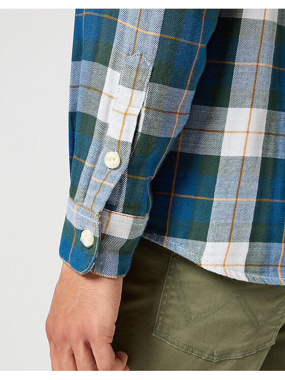 Wrangler Wrangler Camicia 2 PKT SHIRT Verde Regular Fit