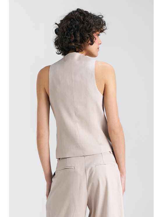 NIFE NIFE Obleková vesta KA05 Béžová Classic Fit