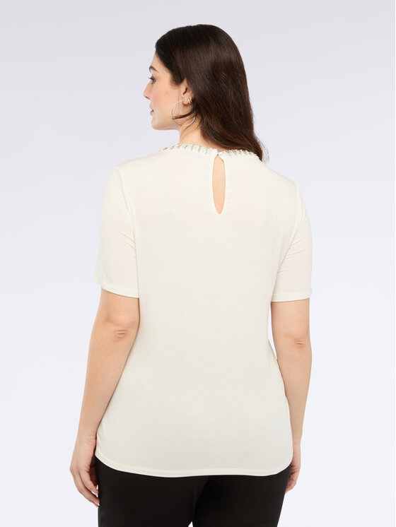 Fiorella Rubino Fiorella Rubino T-Shirt G244L008549N011 Biały A-Line Fit