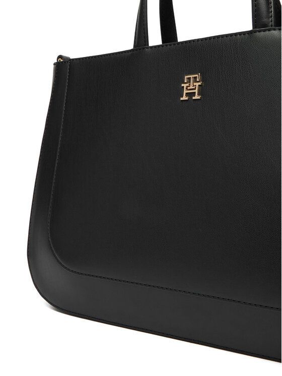 Tommy Hilfiger Tommy Hilfiger Geantă Th Glam Satchel AW0AW18145 Negru