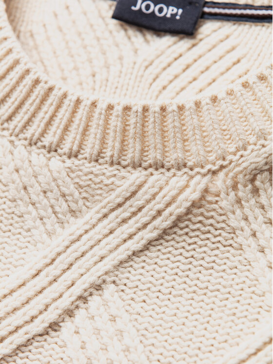 Joop! Sciarpa Classica Felix 17 JSC-06 - 100% Viscosa, Double Face Con Motivo Fiordaliso, Dimensioni 180x40cm, Frange, Naturale
