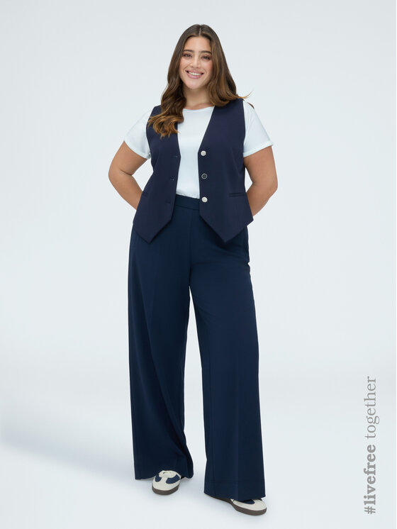 Fiorella Rubino Fiorella Rubino Pantaloni di tessuto P011L002301N034 Blu Over Fit