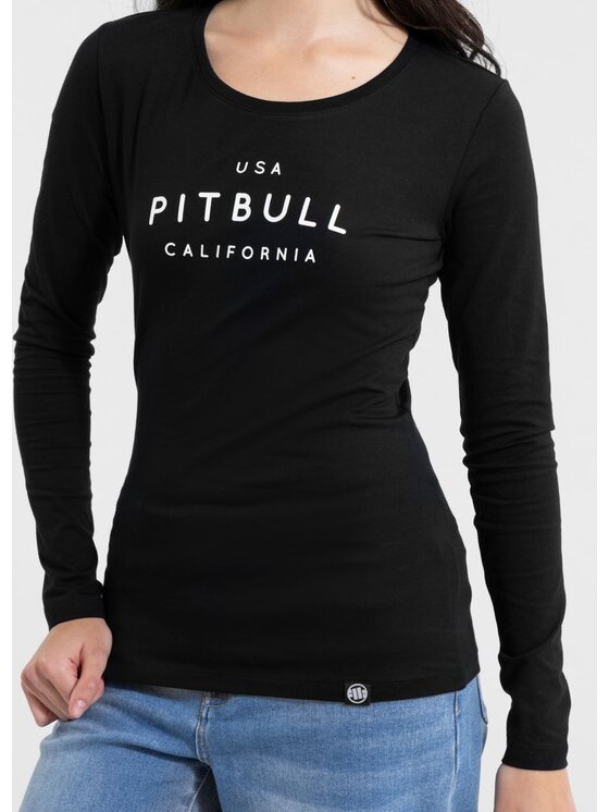 PITBULL PITBULL Longsleeve Longsleeve damski Slim Fit USA CAL S Czarny Regular Fit