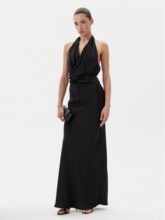 Eleh Eleh Večerní šaty ESS250036 Černá Regular Fit
