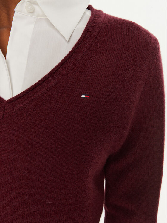 Tommy Hilfiger Tommy Hilfiger Pulover WW0WW43505 Vișiniu Regular Fit