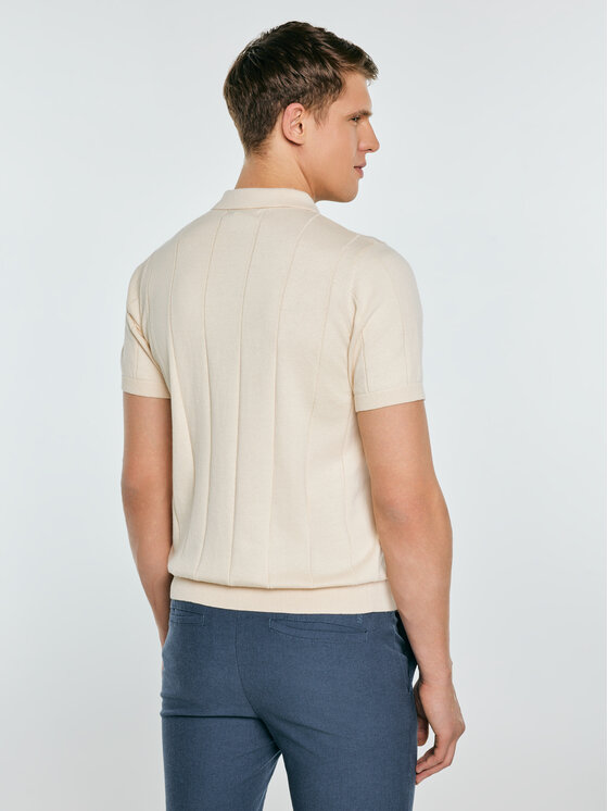 BIG STAR BIG STAR Sweter MATISON Kremowy Basic Fit