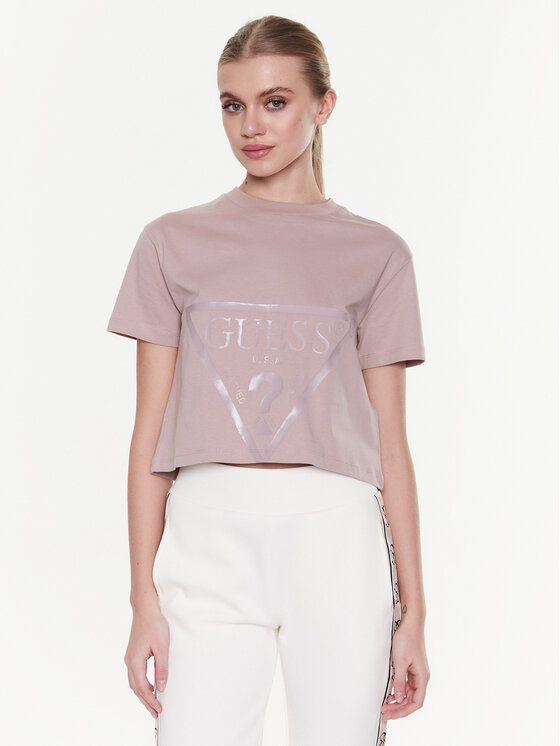 Guess Tricou Adele V2YI06 K8HM0 Roz Boxy Fit