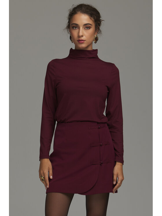 NIFE NIFE Mini sukňa SP88 Bordová Regular Fit