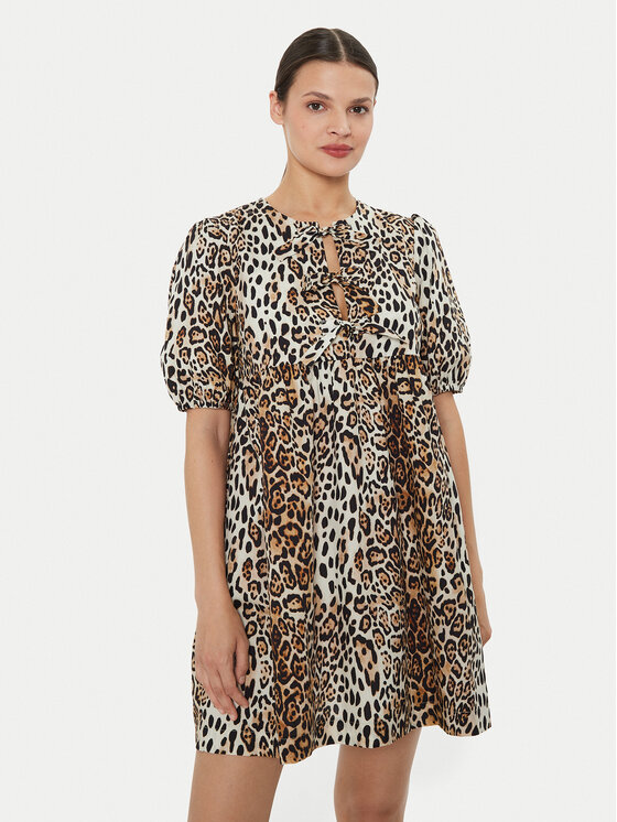 ViCOLO ViCOLO Vsakodnevna obleka TB2886 Rjava Regular Fit