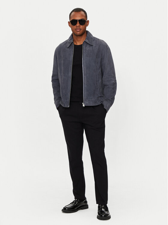 BOSS Boss Lederjacke Malbano4 50510178 Dunkelblau Regular Fit