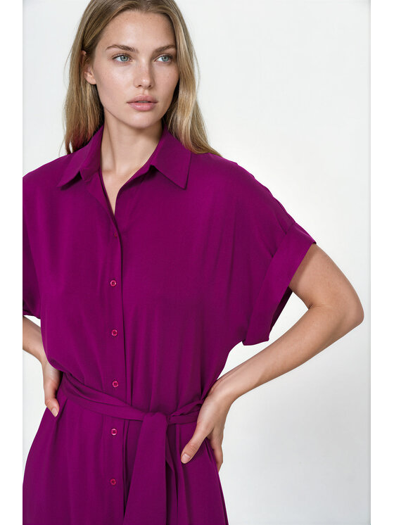 NIFE NIFE Večerné šaty S301 Fialová Loose Fit