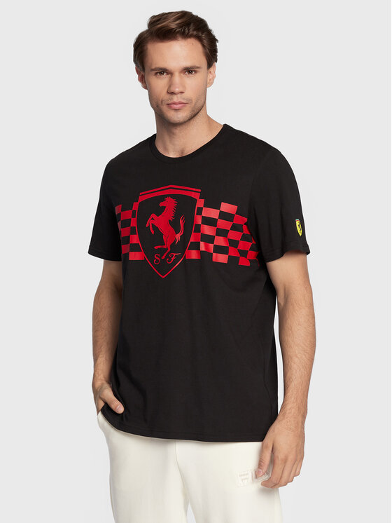 Puma Puma Marškinėliai Ferrari Race Tonal Big Shield 535849 Juoda Regular Fit