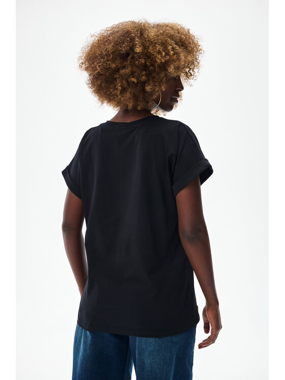 blue shadow blue shadow Bluzka Exa Czarny Regular Fit