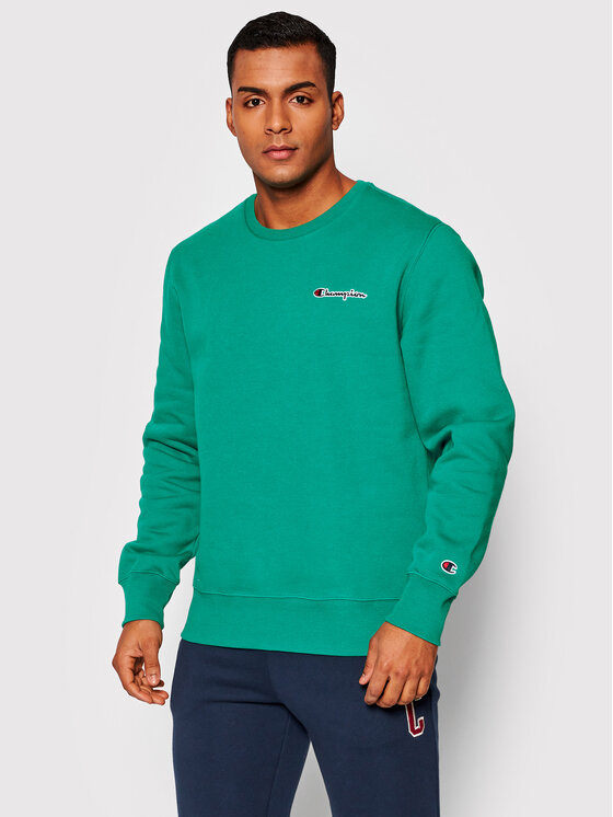 Champion Felpa Logo 216476 Verde Custom Fit Modivo