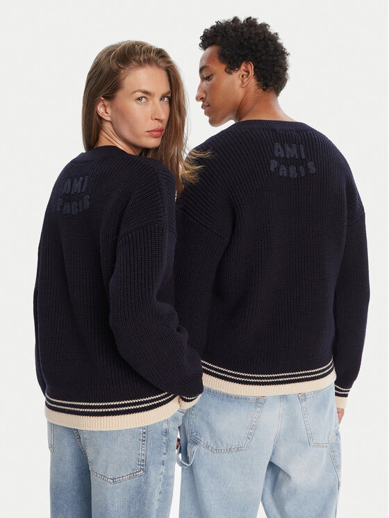 AMI PARIS AMI PARIS Светр UKS268.KN0068 Cиній Regular Fit