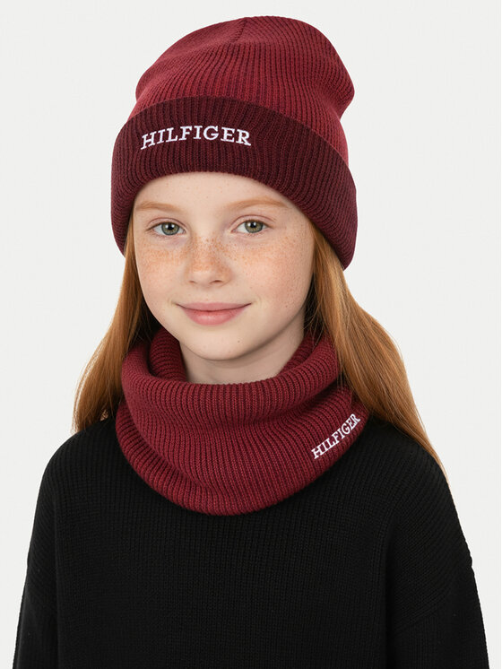Tommy Hilfiger Tommy Hilfiger Sapka és körsál szett AU0AU01938 Piros