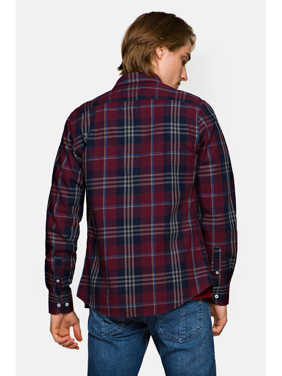 Lancerto Lancerto Koszula Felicia KO073121000037 Bordowy Slim Fit