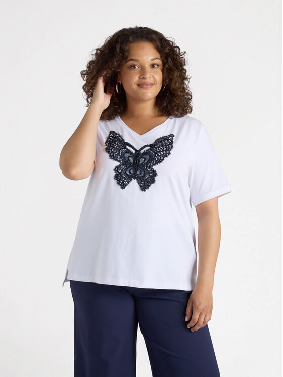 Fiorella Rubino Fiorella Rubino T-Shirt G372L008121N011 Biały Regular Fit