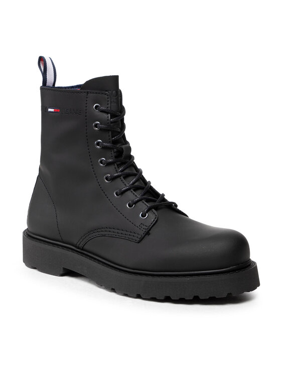 Tommy Jeans Trappers Leather Lace Up Boot EM0EM00831 Negru