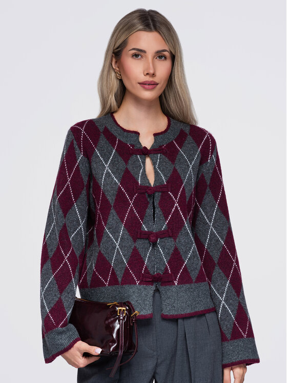 Ombre Ombre Svetr OW-SW-E0035 Šedá Regular Fit