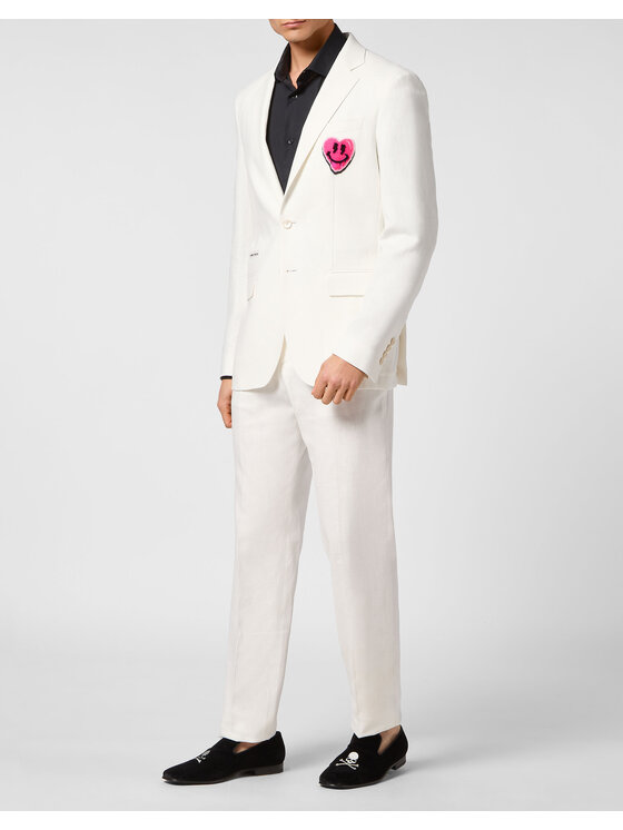 PHILIPP PLEIN PHILIPP PLEIN Marynarka 15081 Biały Regular Fit