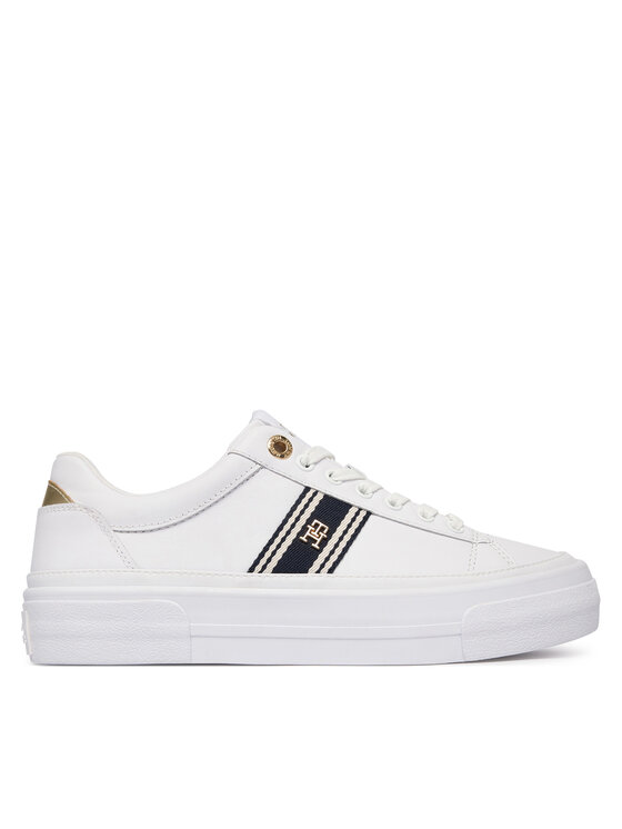 Tommy Hilfiger Tommy Hilfiger Sneakersy Th Foxing Platform Webbing FW0FW09353 Biały