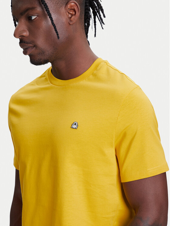 United Colors Of Benetton United Colors Of Benetton T-krekls 3MI5J1AF7 Dzeltens Regular Fit