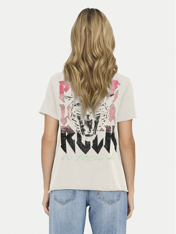 ONLY ONLY T-Shirt Lucy 15307412 Krémová Regular Fit