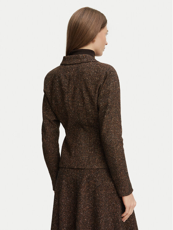 Luisa Spagnoli Luisa Spagnoli Bleizers Svolta 543937 Tumši brūna Cropped Fit