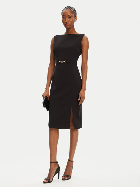 Fracomina Fracomina Coctailkleid FR25WD2001W42901 Schwarz Regular Fit