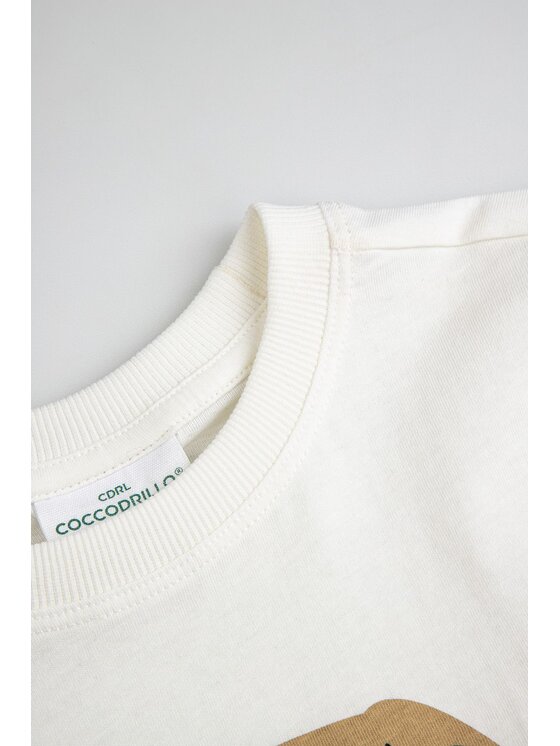 Coccodrillo Coccodrillo T-Shirt ZC6143204ABK-003 Kremowy Regular Fit