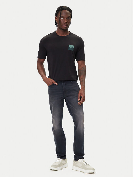 HUGO HUGO Tricou Dapusi 50544458 Negru Regular Fit