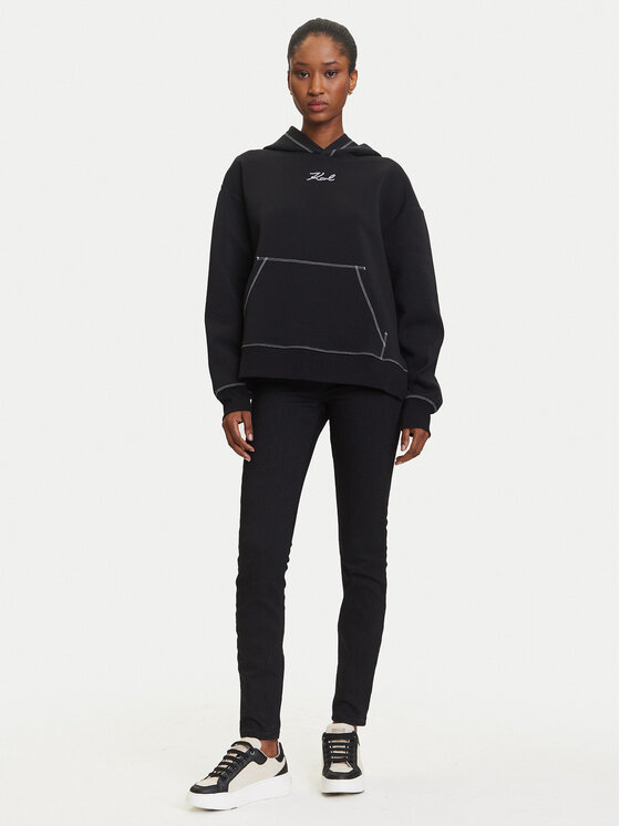 KARL LAGERFELD KARL LAGERFELD Sweatshirt A3W20011 Schwarz Relaxed Fit