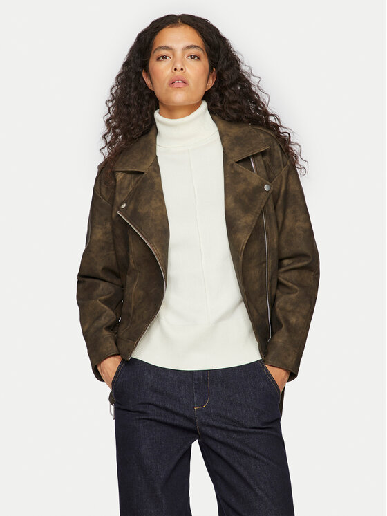 Vila Vila Bunda z imitace kůže Line 14102785 Hnědá Regular Fit