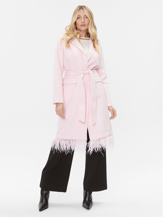TWINSET TWINSET Płaszcz wełniany 232TP2010 Różowy Regular Fit