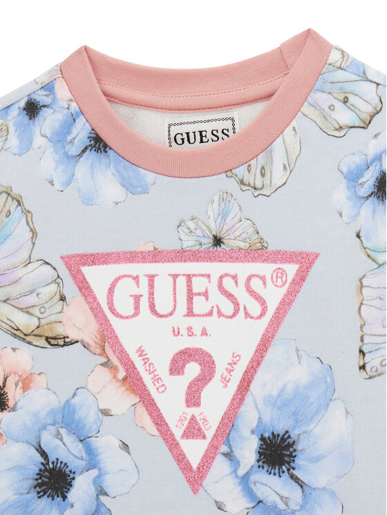 Guess Guess Bluza K6RQ02 KA6R4 Niebieski Regular Fit