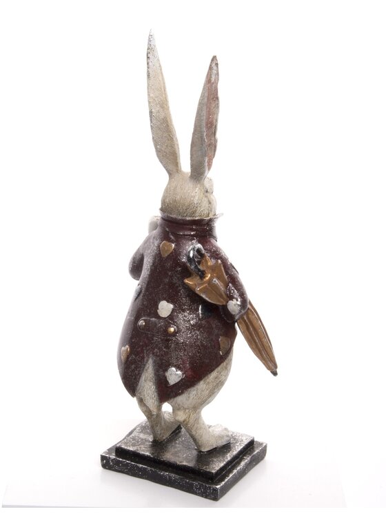 MIAhome MIAhome Figurka królik 37,5x15x11 cm ARNABA z zegarkiem Kolorowy