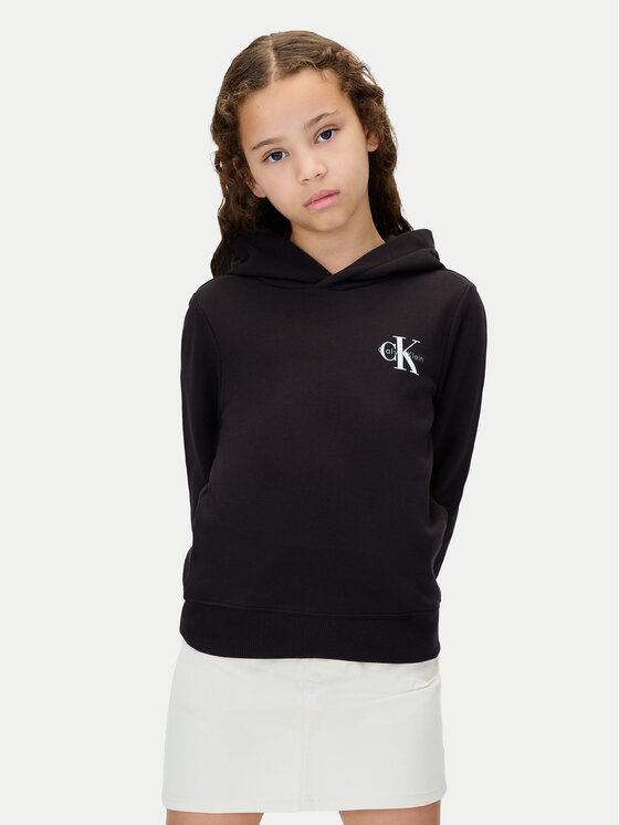 Calvin Klein Jeans Calvin Klein Jeans Mikina Small Monogram IU0IU00712 Čierna Regular Fit